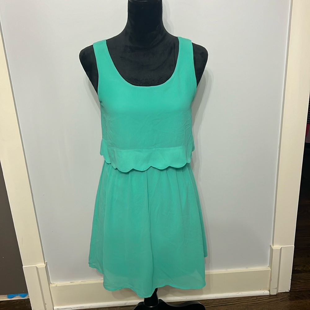 Teal Red Camel short dress